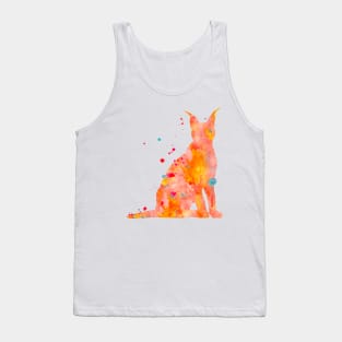 Caracal Watercolor Painting Tank Top